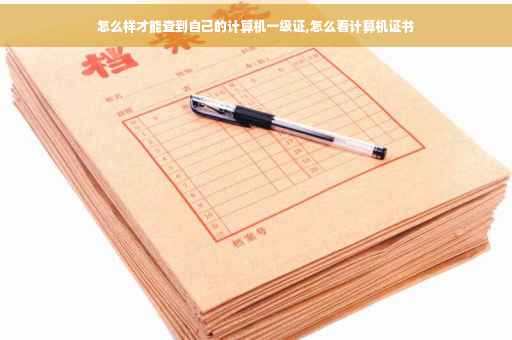 怎么样才能查到自己的计算机一级证,怎么看计算机证书