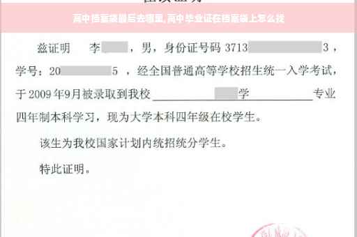 高中档案袋最后去哪里,高中毕业证在档案袋上怎么找