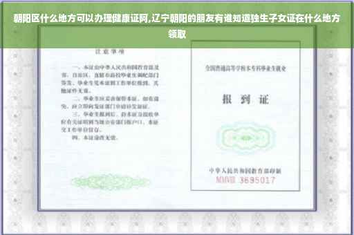 朝阳区什么地方可以办理健康证阿,辽宁朝阳的朋友有谁知道独生子女证在什么地方领取