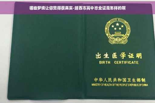 哪些梦境让你觉得很真实-靖西市高中毕业证是怎样的啊