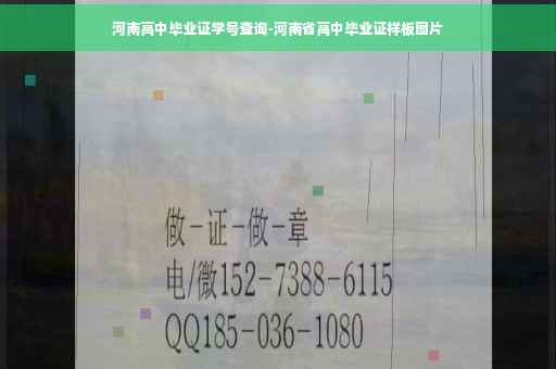 河南高中毕业证学号查询-河南省高中毕业证样板图片
