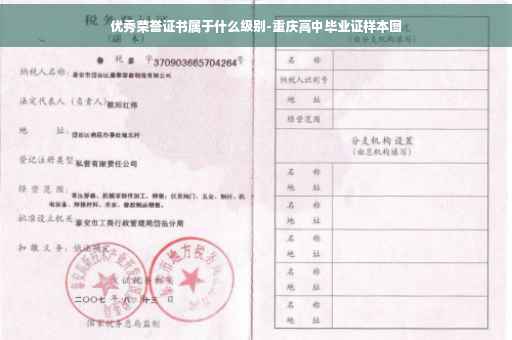 优秀荣誉证书属于什么级别-重庆高中毕业证样本图