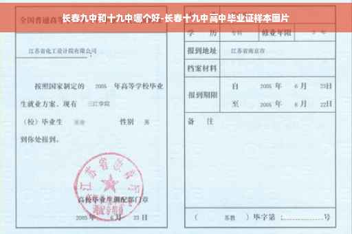 长春九中和十九中哪个好-长春十九中高中毕业证样本图片
