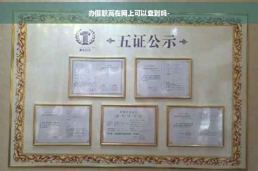 办假职高在网上可以查到吗-
