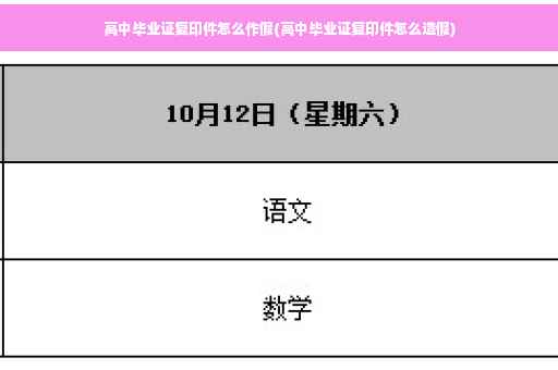 高中毕业证复印件怎么作假(高中毕业证复印件怎么造假)