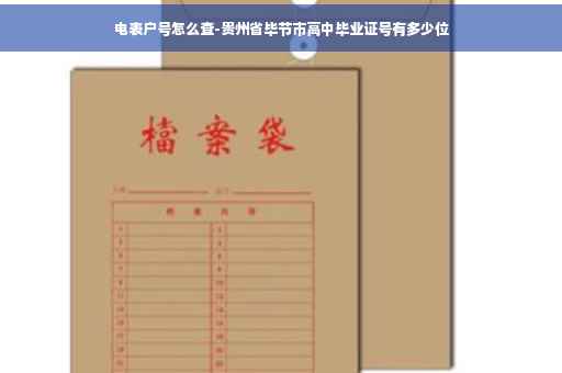 电表户号怎么查-贵州省毕节市高中毕业证号有多少位
