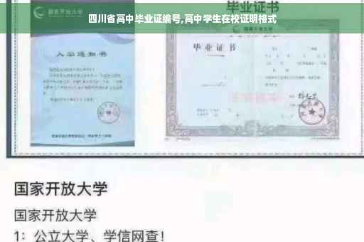 四川省高中毕业证编号,高中学生在校证明格式