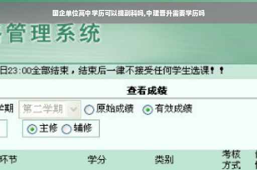 国企单位高中学历可以提副科吗,中建晋升需要学历吗