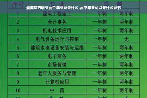最成功的职业高中毕业证是什么,高中毕业可以考什么证书