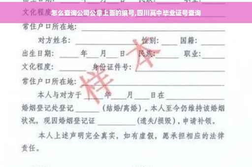 怎么查询公司公章上面的编号,四川高中毕业证号查询