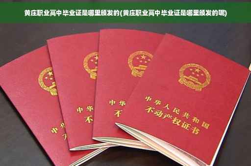 黄庄职业高中毕业证是哪里颁发的(黄庄职业高中毕业证是哪里颁发的呢)