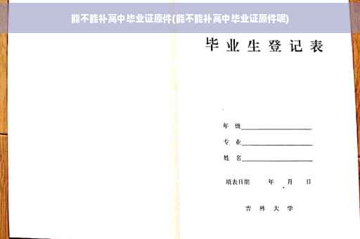 能不能补高中毕业证原件(能不能补高中毕业证原件呢)