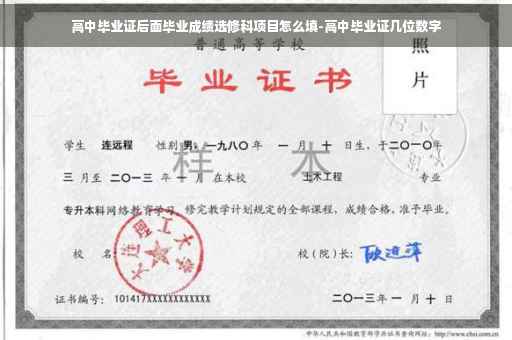 高中毕业证后面毕业成绩选修科项目怎么填-高中毕业证几位数字