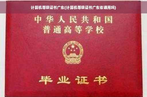 计算机等级证书广东(计算机等级证书广东省通用吗)
