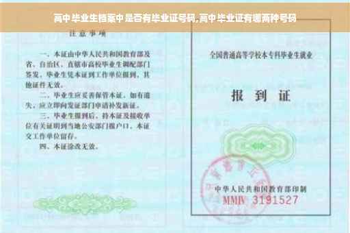 高中毕业生档案中是否有毕业证号码,高中毕业证有哪两种号码