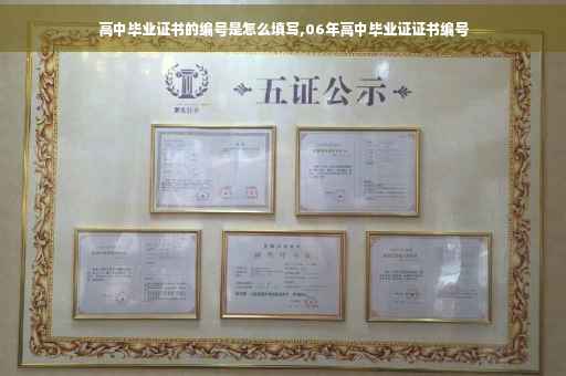 高中毕业证书的编号是怎么填写,06年高中毕业证证书编号