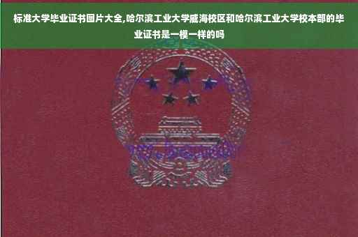 标准大学毕业证书图片大全,哈尔滨工业大学威海校区和哈尔滨工业大学校本部的毕业证书是一模一样的吗