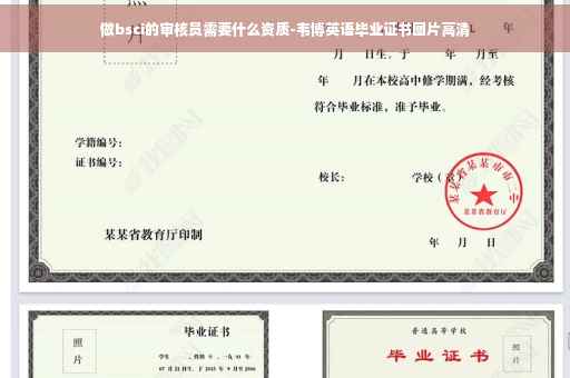 做bsci的审核员需要什么资质-韦博英语毕业证书图片高清