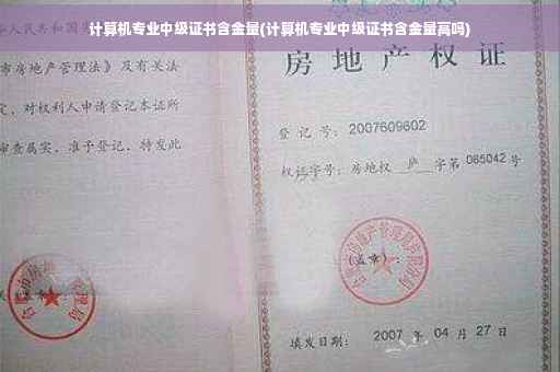 计算机专业中级证书含金量(计算机专业中级证书含金量高吗)