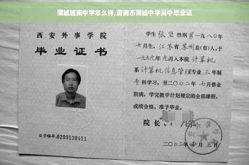 蒲城城南中学怎么样,渭南市蒲城中学高中毕业证