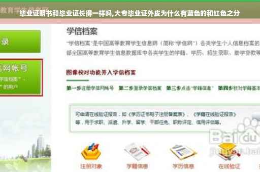 毕业证明书和毕业证长得一样吗,大专毕业证外皮为什么有蓝色的和红色之分