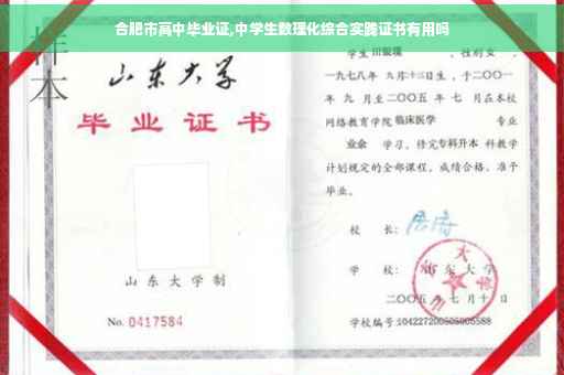 合肥市高中毕业证,中学生数理化综合实践证书有用吗