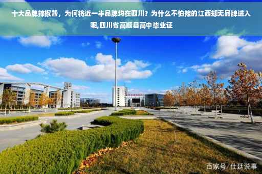 十大品牌辣椒酱，为何将近一半品牌均在四川？为什么不怕辣的江西却无品牌进入呢,四川省高顺县高中毕业证