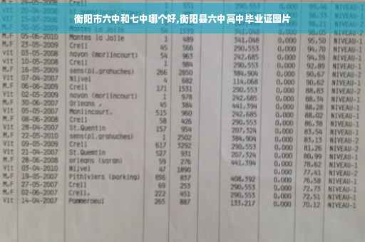 衡阳市六中和七中哪个好,衡阳县六中高中毕业证图片