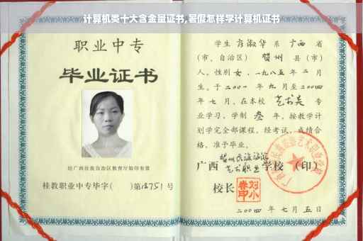 计算机类十大含金量证书,暑假怎样学计算机证书