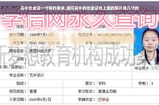 高中毕业证一寸照的要求,请问高中的毕业证书上面的照片是几寸的