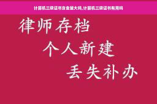 计算机三级证书含金量大吗,计算机三级证书有用吗