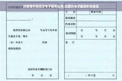 沈阳绿书签征文电子版怎么弄,沈阳办电子版高中毕业证