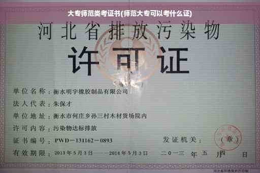 大专师范类考证书(师范大专可以考什么证)