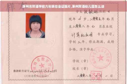 涿州市双语学校六年级毕业证图片,涿州双语幼儿园怎么进