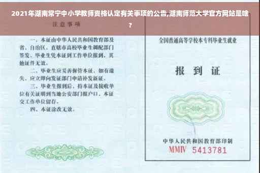 2021年湖南常宁中小学教师资格认定有关事项的公告,湖南师范大学官方网站是啥?