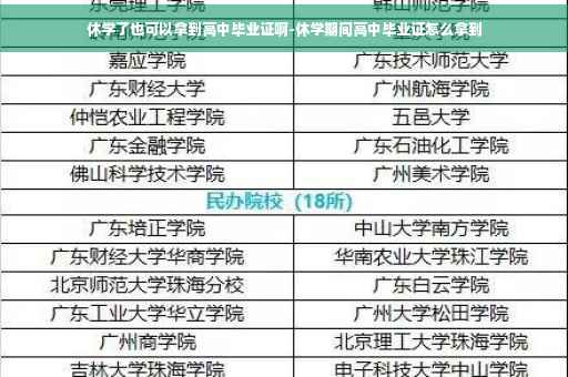 休学了也可以拿到高中毕业证啊-休学期间高中毕业证怎么拿到