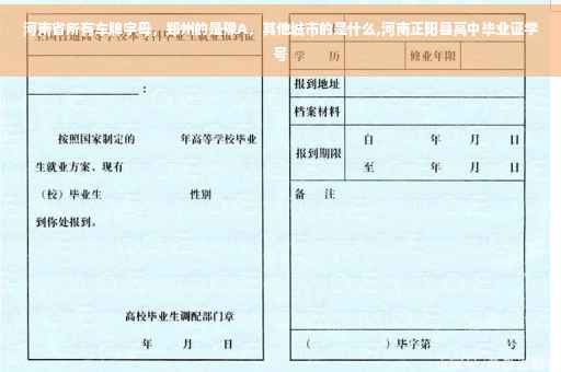 河南省所有车牌字母，郑州的是豫A，其他城市的是什么,河南正阳县高中毕业证学号