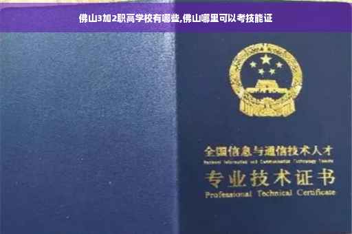 佛山3加2职高学校有哪些,佛山哪里可以考技能证