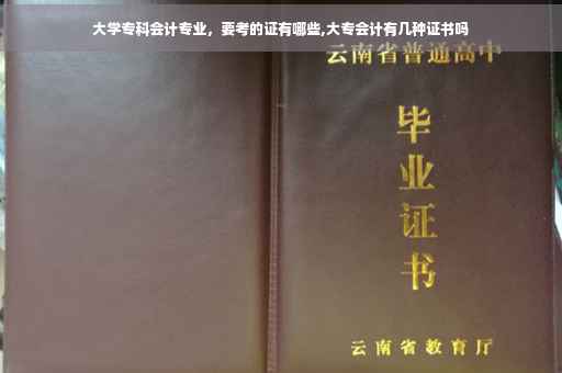 大学专科会计专业，要考的证有哪些,大专会计有几种证书吗