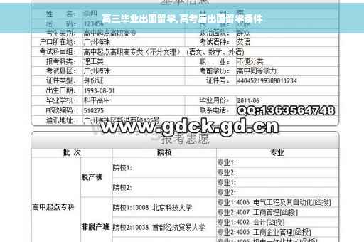 高三毕业出国留学,高考后出国留学条件