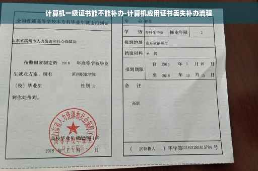 计算机一级证书能不能补办-计算机应用证书丢失补办流程
