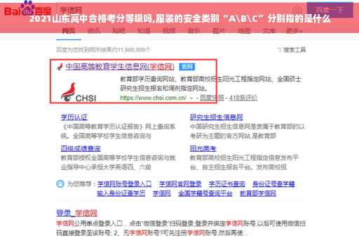 2021山东高中合格考分等级吗,服装的安全类别“A\B\C”分别指的是什么