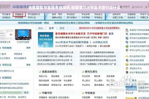 去韩国留学要高考成绩吗,韩国首尔大学留学条件是什么