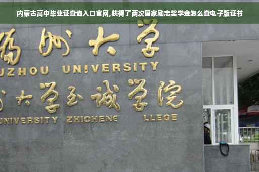 内蒙古高中毕业证查询入口官网,获得了两次国家励志奖学金怎么查电子版证书