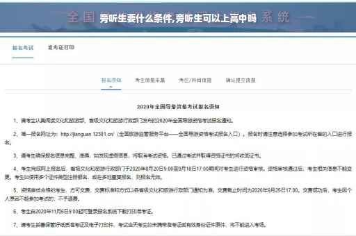 旁听生要什么条件,旁听生可以上高中吗
