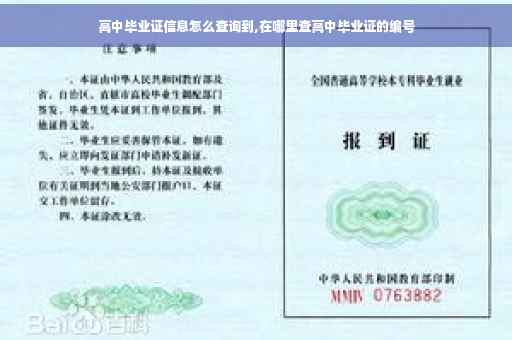 高中毕业证信息怎么查询到,在哪里查高中毕业证的编号