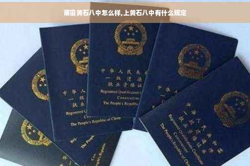 莆田黄石八中怎么样,上黄石八中有什么规定