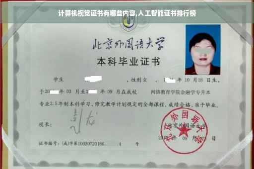 计算机视觉证书有哪些内容,人工智能证书排行榜