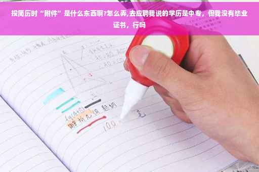 投简历时“附件”是什么东西啊?怎么弄,去应聘我说的学历是中专，但我没有毕业证书，行吗