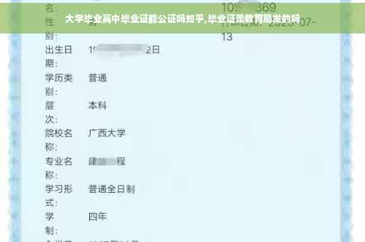 大学毕业高中毕业证能公证吗知乎,毕业证是教育局发的吗